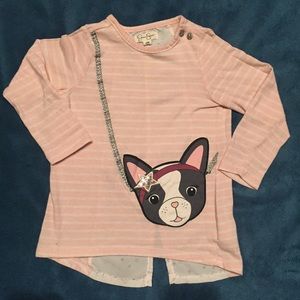 Toddler - Striped Puppy Purse Long Sleeve - 24M